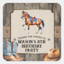 Search for cowboy thank you stickers Cowboy birthday party