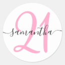 Search for floral name round stickers Elegant