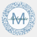 Search for blue and white pattern stickers Vintage