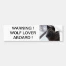 Search for wolfs bumper stickers Warning