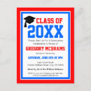 Search for red white and blue graduation invitations High school