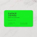 Search for neon green business cards Colour