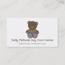 Search for bear business cards Babysitting