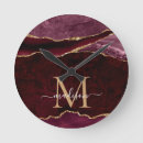Search for burgundy clocks Monogrammed