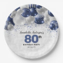 Search for navy blue and silver plates For her