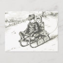 Search for snow sled postcards Girl