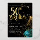 Search for teal gold 50th birthday invitations Chic
