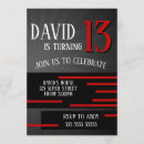 Search for teen boy birthday invitations Red