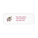 Search for pink elephant return address labels Girly