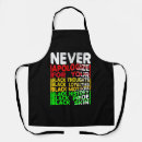 Search for black red white green aprons Black history month
