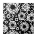 Search for floral pattern tiles Black and white