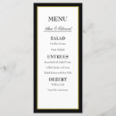 Search for gold border wedding menus Black and white
