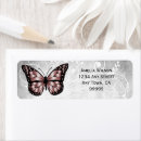 Search for pink butterfly return address labels Colourful