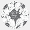 Search for flower drawing on black stickers Botanical