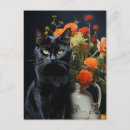 Search for vintage cat paintings postcards Black