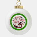 Search for snowman family christmas tree decorations Red