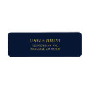 Search for navy blue and gold return address labels Simple
