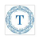 Search for round return address labels rubber stamps Monogram script
