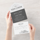Search for skyline wedding invitations Black and white