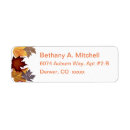 Search for red brown return address labels Leaves