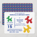 Search for balloon dog invitations Primary colours