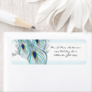 Search for peacock feathers return address labels Rustic