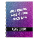 Search for name pink and purple glitter notebooks Pretty