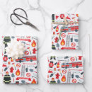 Search for firefighters wrapping paper Fire truck
