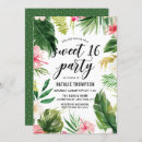 Search for tropical sweet 16 invitations Watercolor