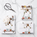 Search for kitchen utensils wrapping paper Vintage