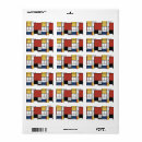 Search for airplane return address labels Red