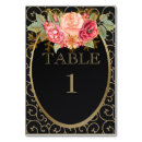Search for black and gold table cards Roses