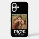 Search for script font iphone cases Mom established est
