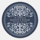 Search for blue round wedding stickers Elegant