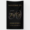 Search for black and gold birthday banners Fifty