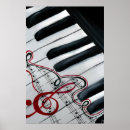 Search for black white music notes posters Red