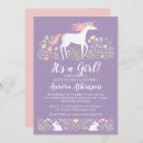 Search for unicorn baby girl shower invitations Floral