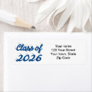 Search for blue graduation return address labels University
