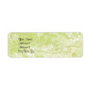 Search for floral swirl return address labels Green