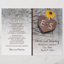 Search for sunflower wedding programs Barn wood