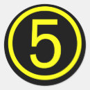 Search for number 5 stickers Five