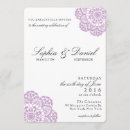 Search for lilac lace wedding invitations Modern