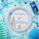 Search for blue and white rabbit plates First birthday