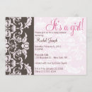 Search for damask baby girl shower invitations Brown