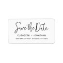 Search for save the date return address labels Black and white