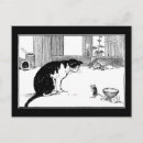 Search for cat and mouse postcards Black and white
