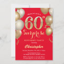 Search for red and gold birthday invitations Adult birthday party
