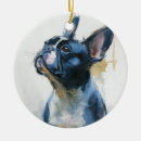 Search for frenchie christmas tree decorations Watercolor