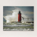 Search for michigan lighthouse puzzles Red