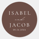 Search for brown wedding stickers Chocolate